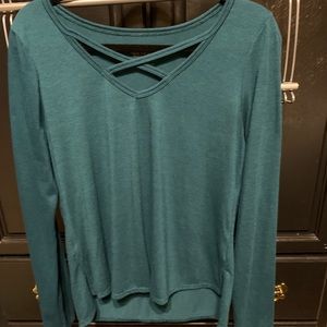 Teal color  shyanne country western long sleeve top
